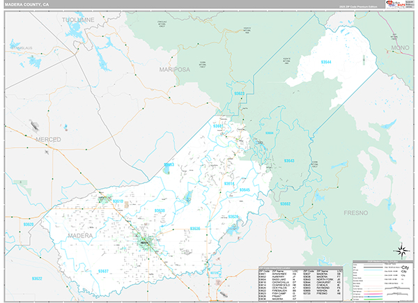Madera County, CA Map Premium Style