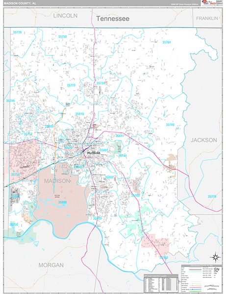 Madison County, AL Zip Code Map