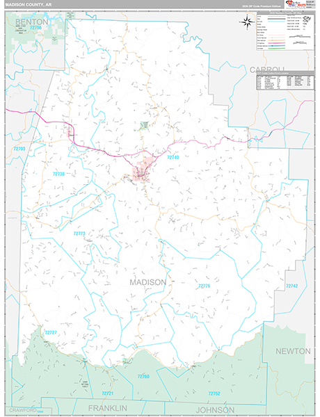 Madison County, AR Zip Code Map