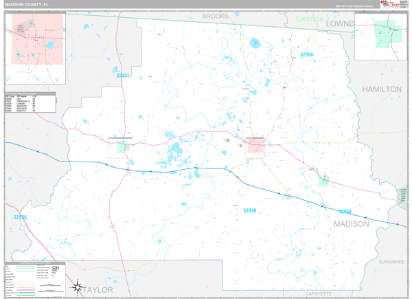 Madison County, FL Wall Map