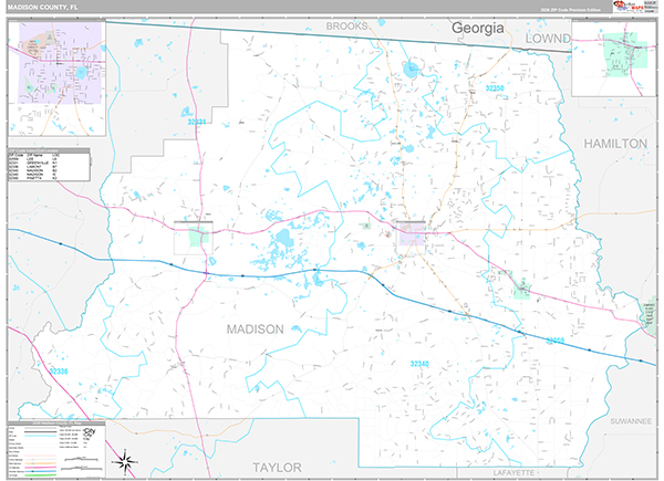 Madison County, FL Wall Map