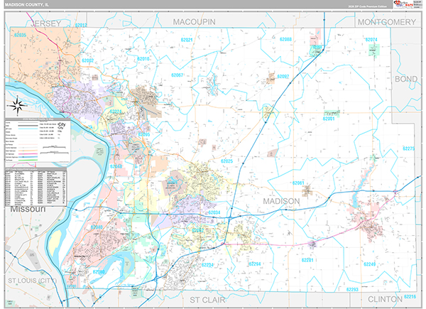 Madison County, IL Zip Code Map