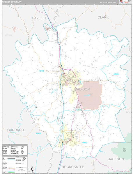 Madison County, KY Zip Code Map