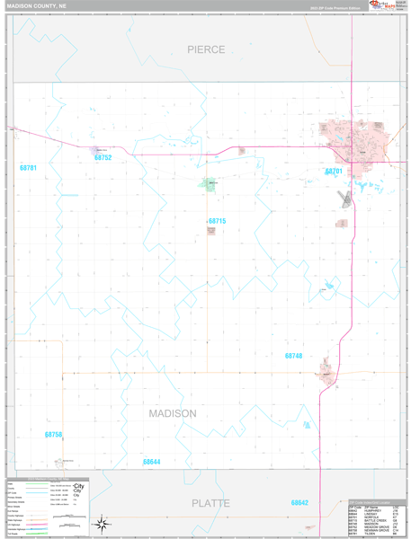 Madison County, NE Wall Map