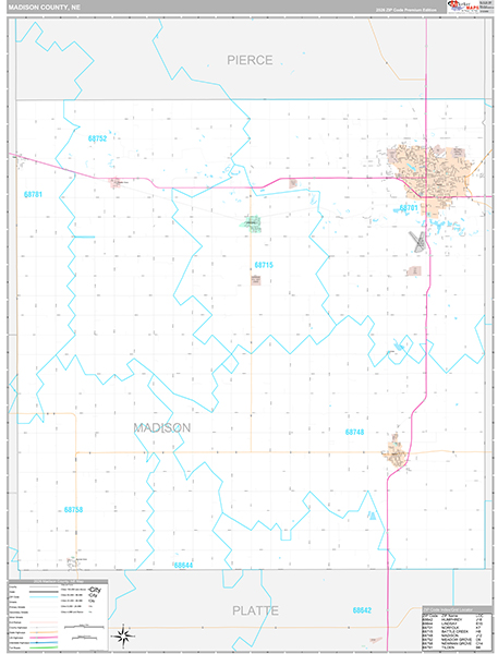 Madison County, NE Zip Code Map