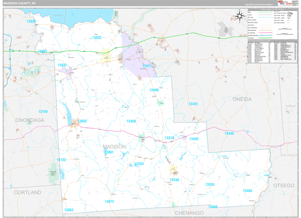 Madison County, NY Wall Map