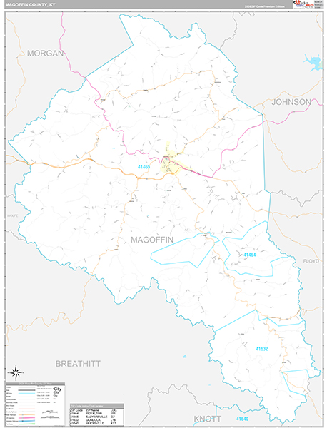 Magoffin County, KY Zip Code Map