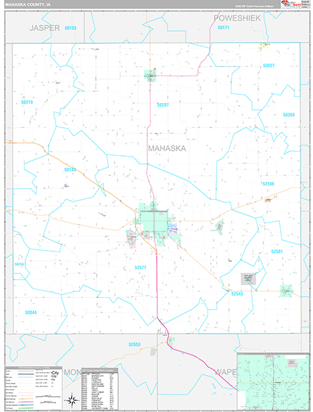Mahaska County, IA Zip Code Map