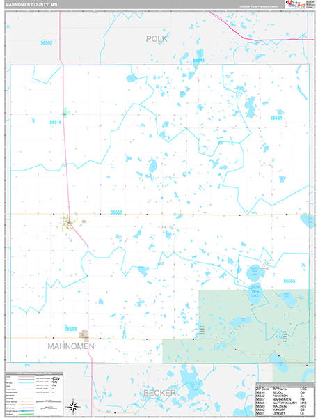 Mahnomen County, MN Wall Map
