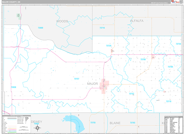 Major County, OK Wall Map