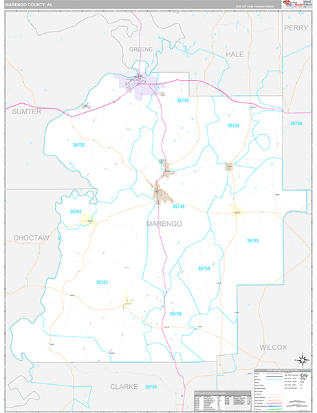 Marengo County, AL Zip Code Map