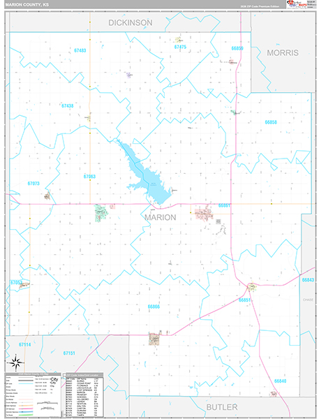 Marion County, KS Wall Map