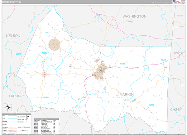 Marion County, KY Wall Map