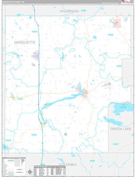 Marquette County, WI Wall Map