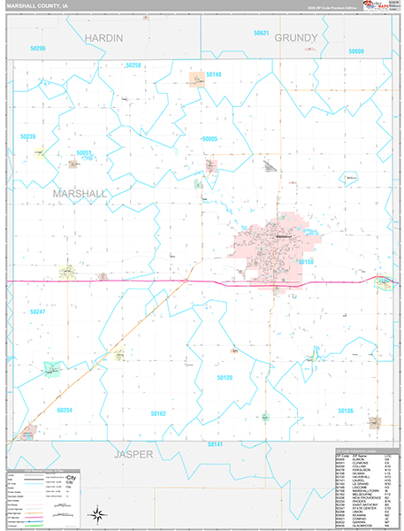 Marshall County, IA Wall Map