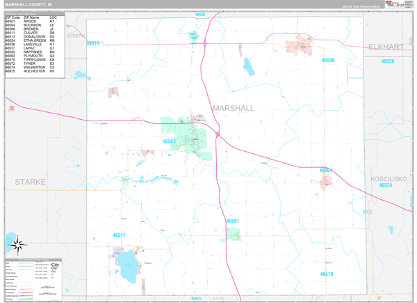 Marshall County, IN Wall Map
