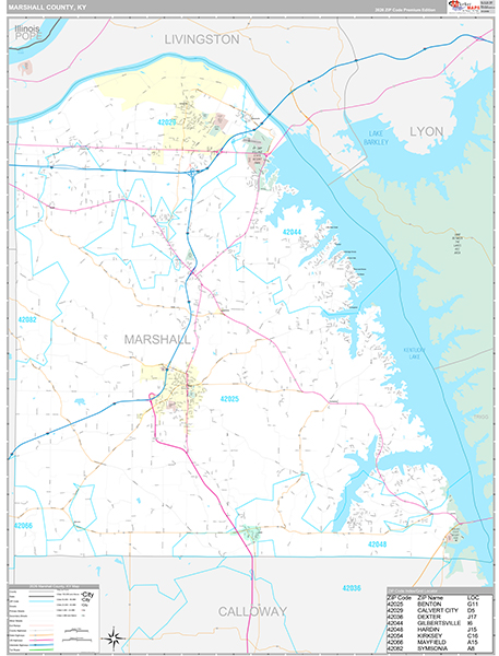 Marshall County, KY Zip Code Map