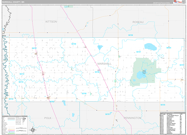 Marshall County, MN Wall Map
