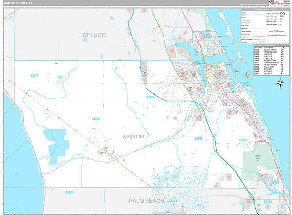 Martin County, FL Wall Map