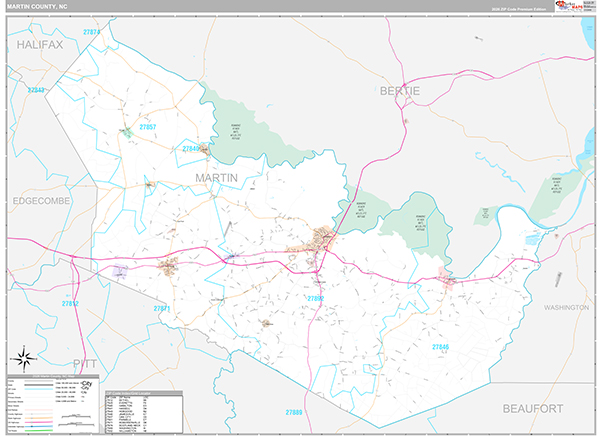 Martin County, NC Wall Map