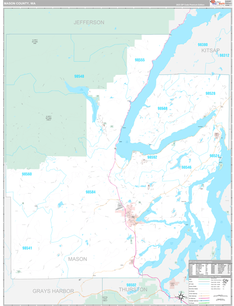Mason County, WA Zip Code Map