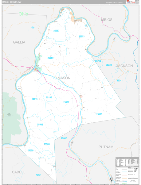 Mason County, WV Wall Map