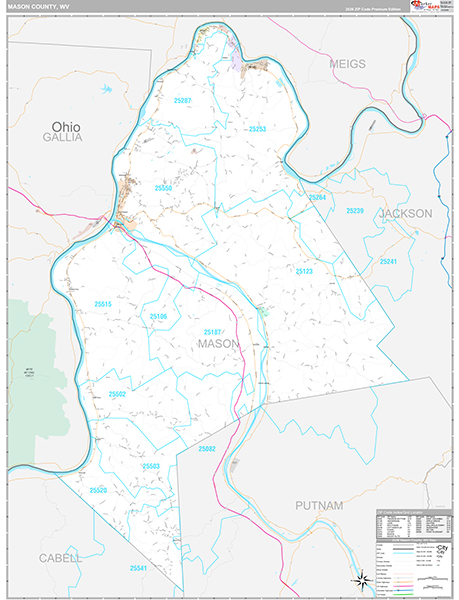 Mason County, WV Zip Code Map