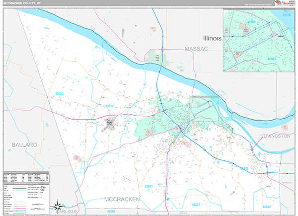 McCracken County, KY Wall Map