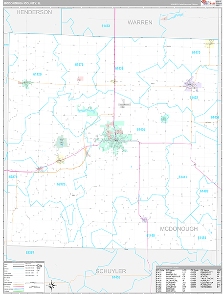 McDonough County, IL Zip Code Map