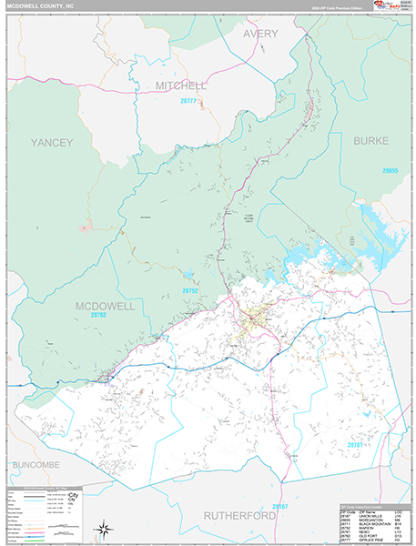McDowell County, NC Wall Map