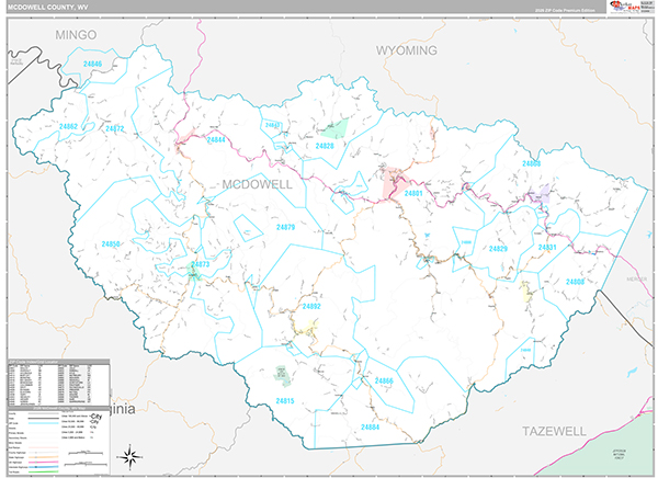 McDowell County, WV Zip Code Map