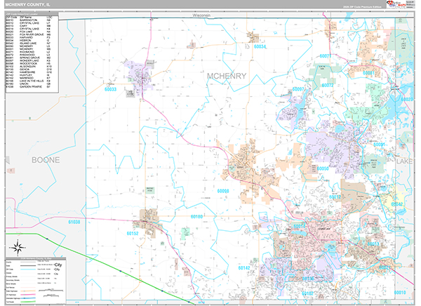 McHenry County, IL Zip Code Map