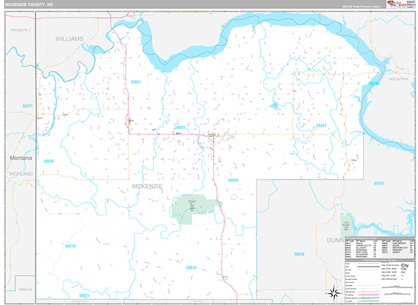 McKenzie County, ND Zip Code Map