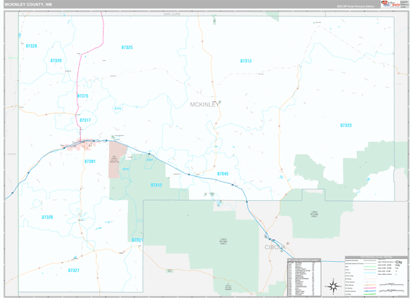 McKinley County, NM Wall Map Premium Style