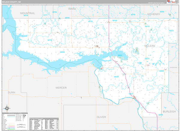 McLean County, ND Zip Code Map