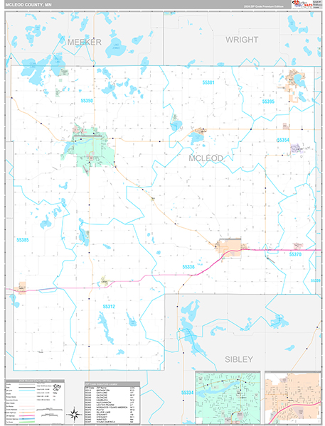 McLeod County, MN Wall Map