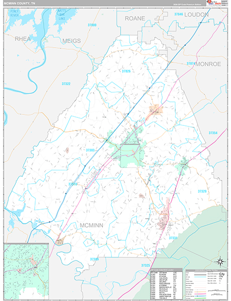 McMinn County, TN Zip Code Map