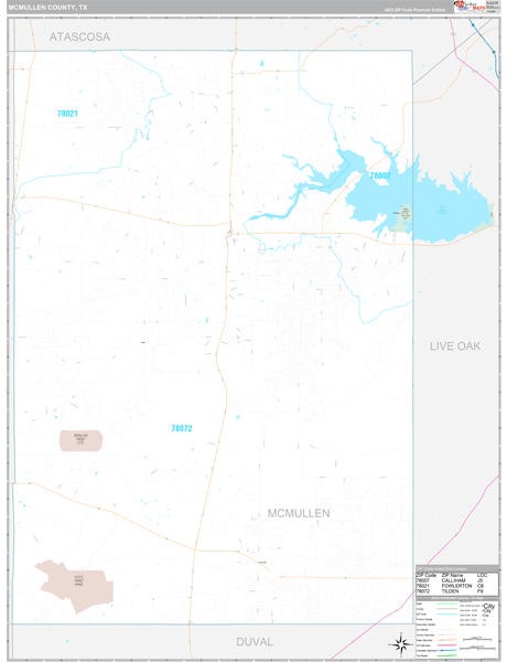 McMullen County, TX Wall Map Premium Style
