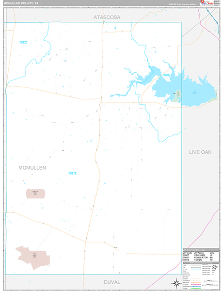 McMullen County, TX Wall Map Premium Style