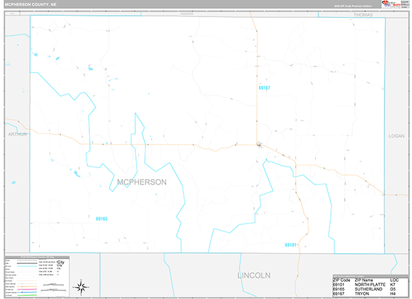 McPherson County, NE Map Premium Style