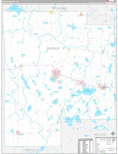 Meeker County, MN Wall Map