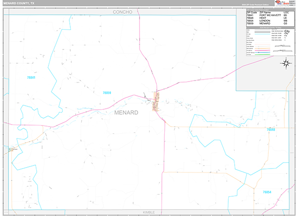 Menard County, TX Zip Code Map