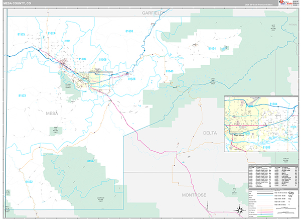 Mesa County, CO Zip Code Map