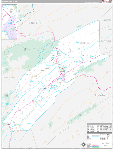 Mifflin County, PA Zip Code Map