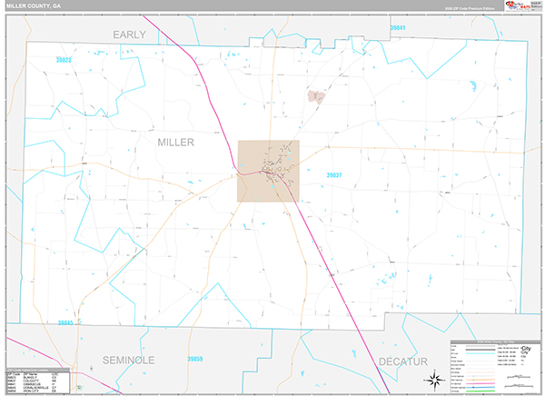 Miller County, GA Zip Code Map