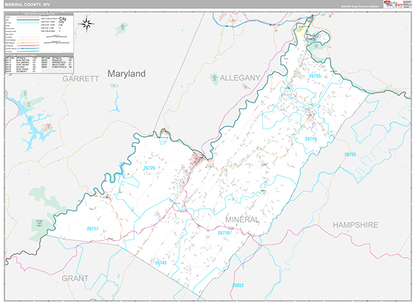Mineral County, WV Zip Code Map