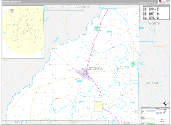 Mitchell County, GA Zip Code Map