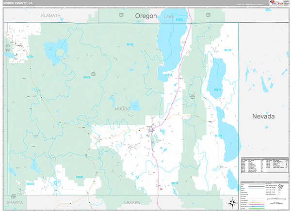 Modoc County, CA Map Premium Style