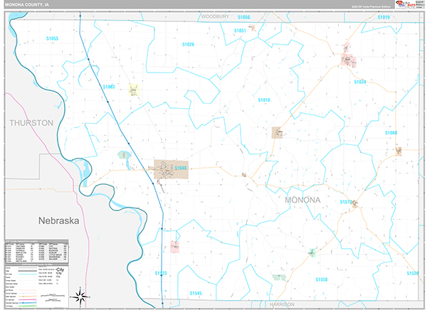 Monona County, IA Wall Map