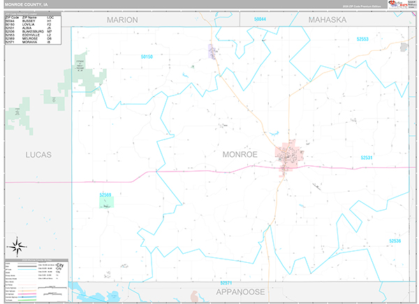 Monroe County, IA Wall Map